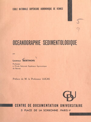 cover image of Océanographie sédimentologique